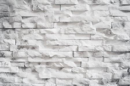 White brick wall texture background for interior exterior decoration and industrial construction concept design.の素材