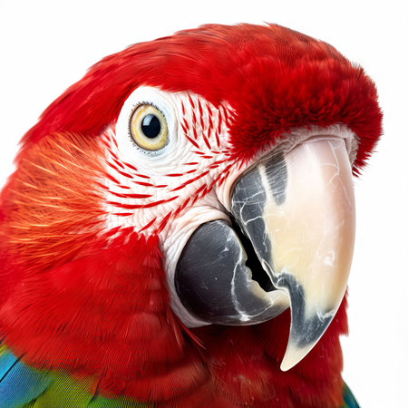 Macaw parrot isolated on white background. Close-up.の素材