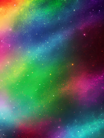 abstract galaxy background with stars and nebula in rainbow colors.の素材