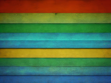 Colorful wooden wall background or texture for your design and ideas.の素材
