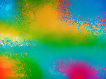 abstract watercolor background with stains and blots, rainbow colorsの素材