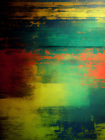 Abstract grunge textured background. With different color patterns: yellow (beige); green; blue; red (orange)の素材