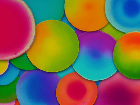 abstract background of colorful circles. 3d rendering, 3d illustration.の素材
