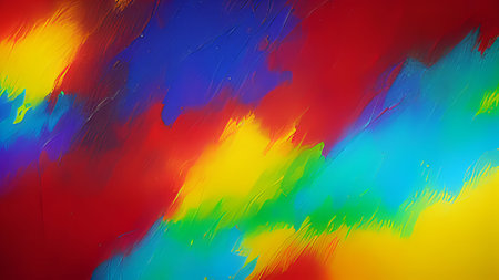 abstract background with a brush strokes in the colors of the rainbowの素材