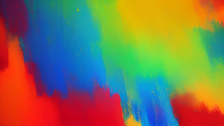 Abstract background of acrylic paint in red, blue, green and yellow tonesの素材
