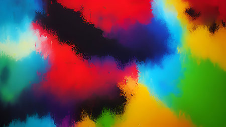 Abstract background with color blots, transitions and bends. Computer generated graphics.の素材