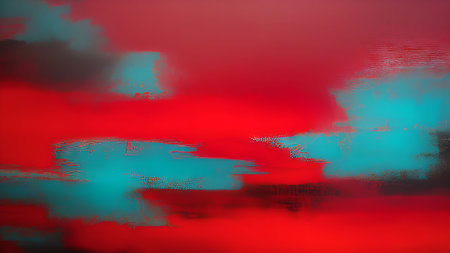 abstract red background with a reflection of the sky in the waterの素材