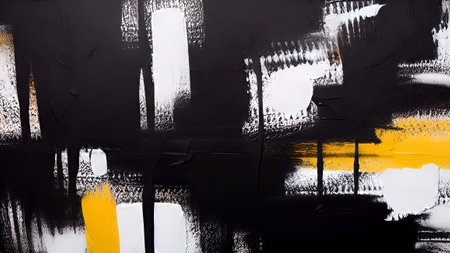 Black and white acrylic painting on canvas. Abstract art background. Fragment of artwork.の素材