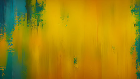 abstract background with grunge brushstrokes in green and yellow colorsの素材