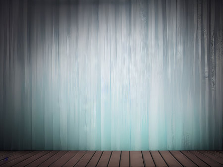 Background of curtain and wooden floor with space for text or image.の素材