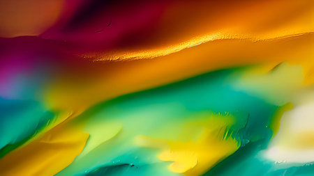 abstract background of multicolored oil paint in the form of wavesの素材
