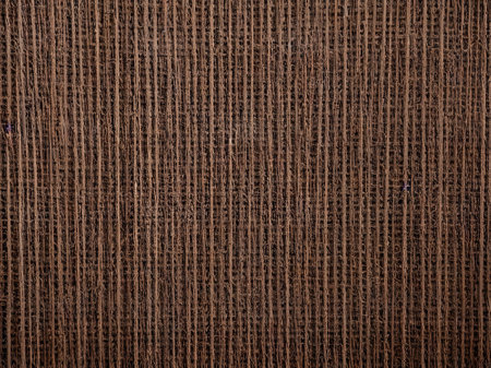 Closeup detail of brown fabric texture background. Brown sackcloth texture.の素材