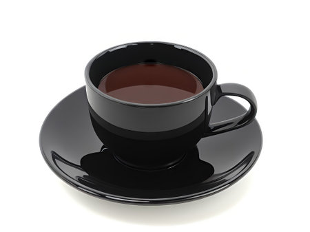 Cup of tea isolated on white background. 3d illustration.の素材