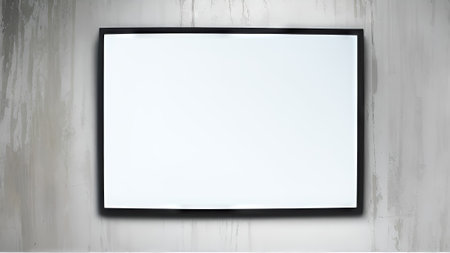 Blank billboard on the wall. 3d rendering mock up.の素材