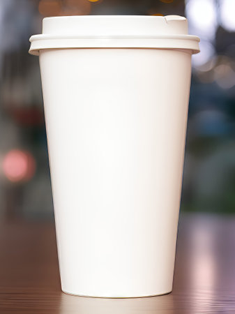 Coffee paper cup in coffee shop - vintage effect style picturesの素材
