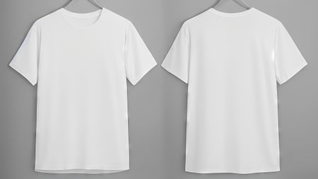 Blank white t-shirt mockup, front and back viewの素材