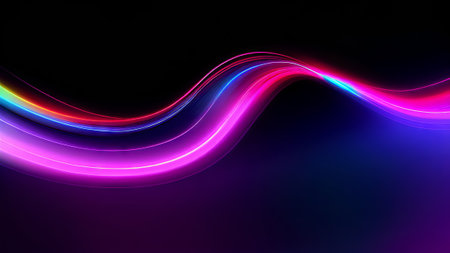 abstract background with glowing lines and bokeh - fractal artの素材