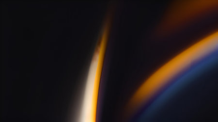 Fluid colors mixing on black background, abstract motion blur.の素材