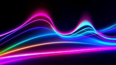abstract background with rainbow lines and space for text, 3d renderの素材