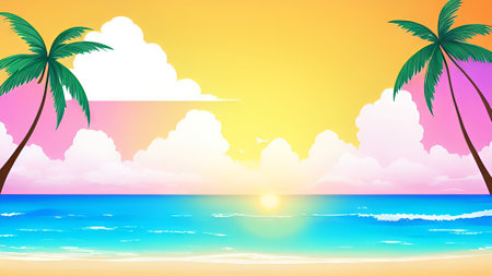 A soft sky background with a pastel colored, gradient pastelの素材