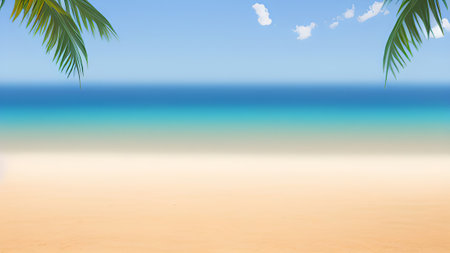 Beach and tropical sea background. Vector Illustration. EPS10の素材