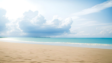 Beautiful beach and tropical sea at sunny day. Nature background.の素材