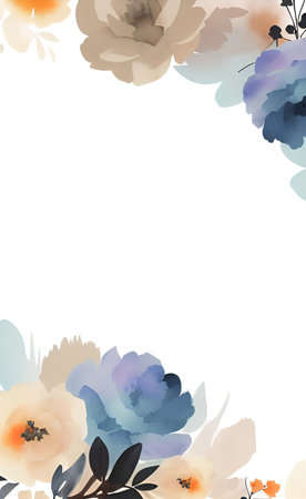 Watercolor floral background. Pastel colors. Handmade. Vector illustration.の素材