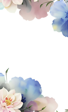 Illustration of a flower frame with a place for your text.の素材