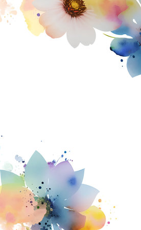 Flower watercolor illustration. Manual composition. Mother's Day, wedding, birthday, Easter, Valentine's Day. Pastel colors. Spring. Summer.の素材