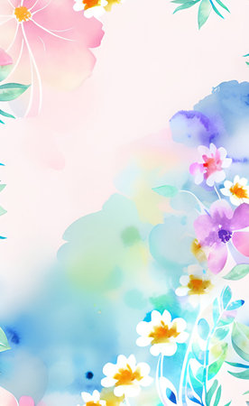Watercolor flower background. Hand painted watercolor flowers. Vector illustration.の素材
