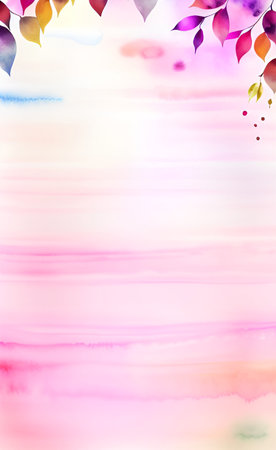 Watercolor autumn leaves background. Hand painted illustration for your design.の素材