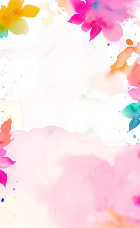 Watercolor floral background with space for your text. Vector illustration.の素材