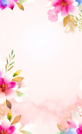 Watercolor flower background for spring and summer season,vector illustration.の素材