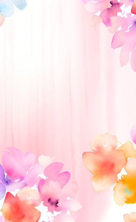 Watercolor flower background for spring and summer season (Chinese New Year)の素材