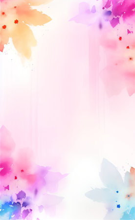 Maple autumn leaves watercolor background. Japanese paper maple leaf background.の素材
