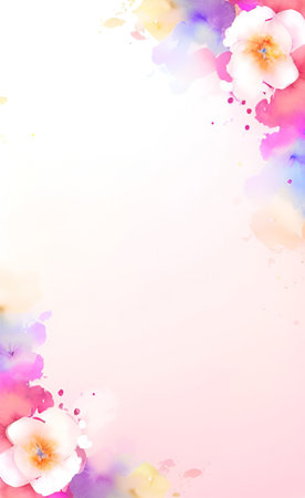 Watercolor background with flowers. Pastel colors. Vector illustration.の素材