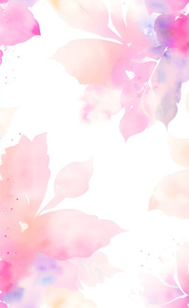 Watercolor background with flowers. Pastel colors. Handmade.の素材