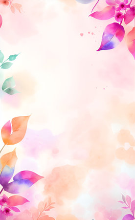 Watercolor background with flowers. Hand painted watercolor background. Vector illustration.の素材