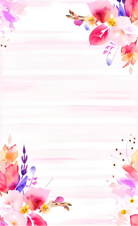 Flower background. Watercolor painting. Handmade. Illustration.の素材