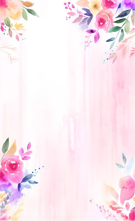 Watercolor floral background. Hand painted watercolor flowers. Vector illustration.の素材