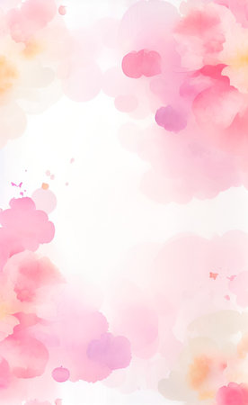 Abstract watercolor background. Pink and yellow colors. Digital art painting.の素材