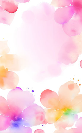 Watercolor background with flowers. Hand painted watercolor background. Vector illustration.の素材