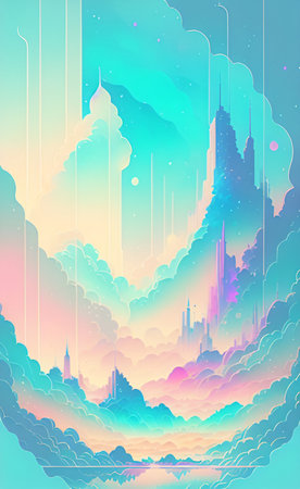 Silhouette of the city in the sky. Vector illustration.の素材