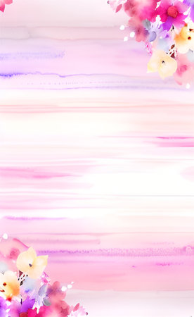 Watercolor background with flowers. Hand drawn watercolor painting. Vector illustration.の素材