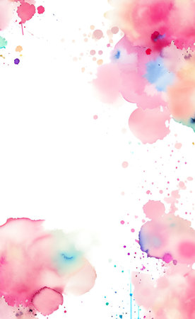 Abstract watercolor background. Pink, blue, green colors. Digital art painting.の素材
