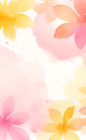 Cherry blossom spring watercolor greeting card background vector illustration.の素材