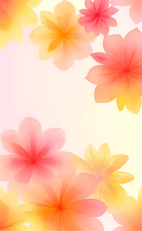 Cherry blossom spring flower background with copy space. Vector illustration.の素材