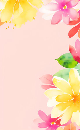 floral background with space for text or image in watercolor styleの素材