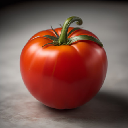 Tomato on old paper background, close-up, selective focusの素材