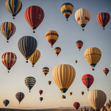 Hot Air Balloon Festival in Cappadocia, Nevsehir City, Turkeyの素材